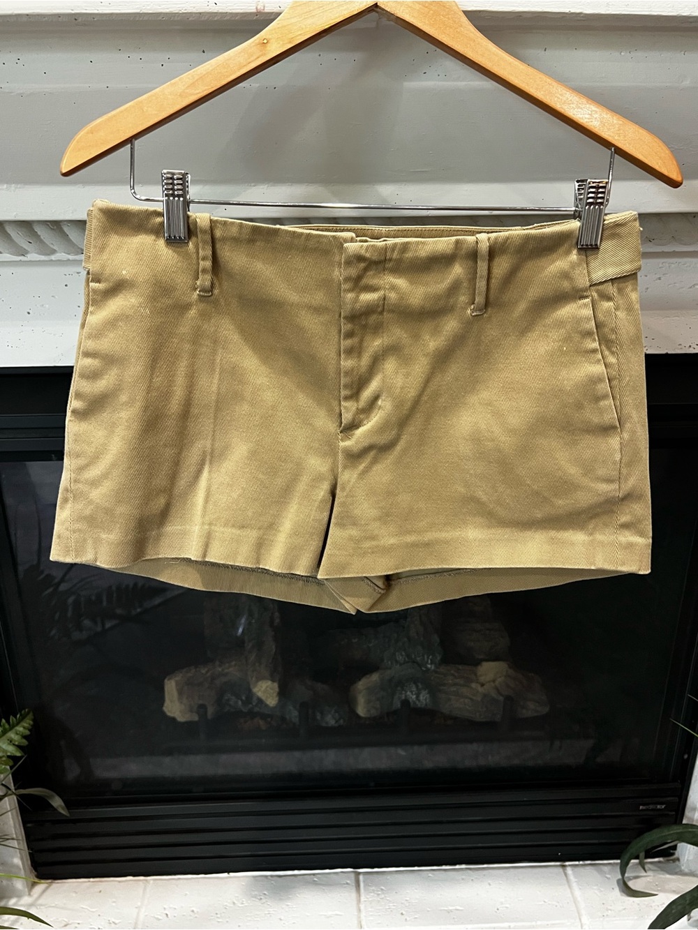 See By Chloe Tailored Khaki High-Waist Shorts